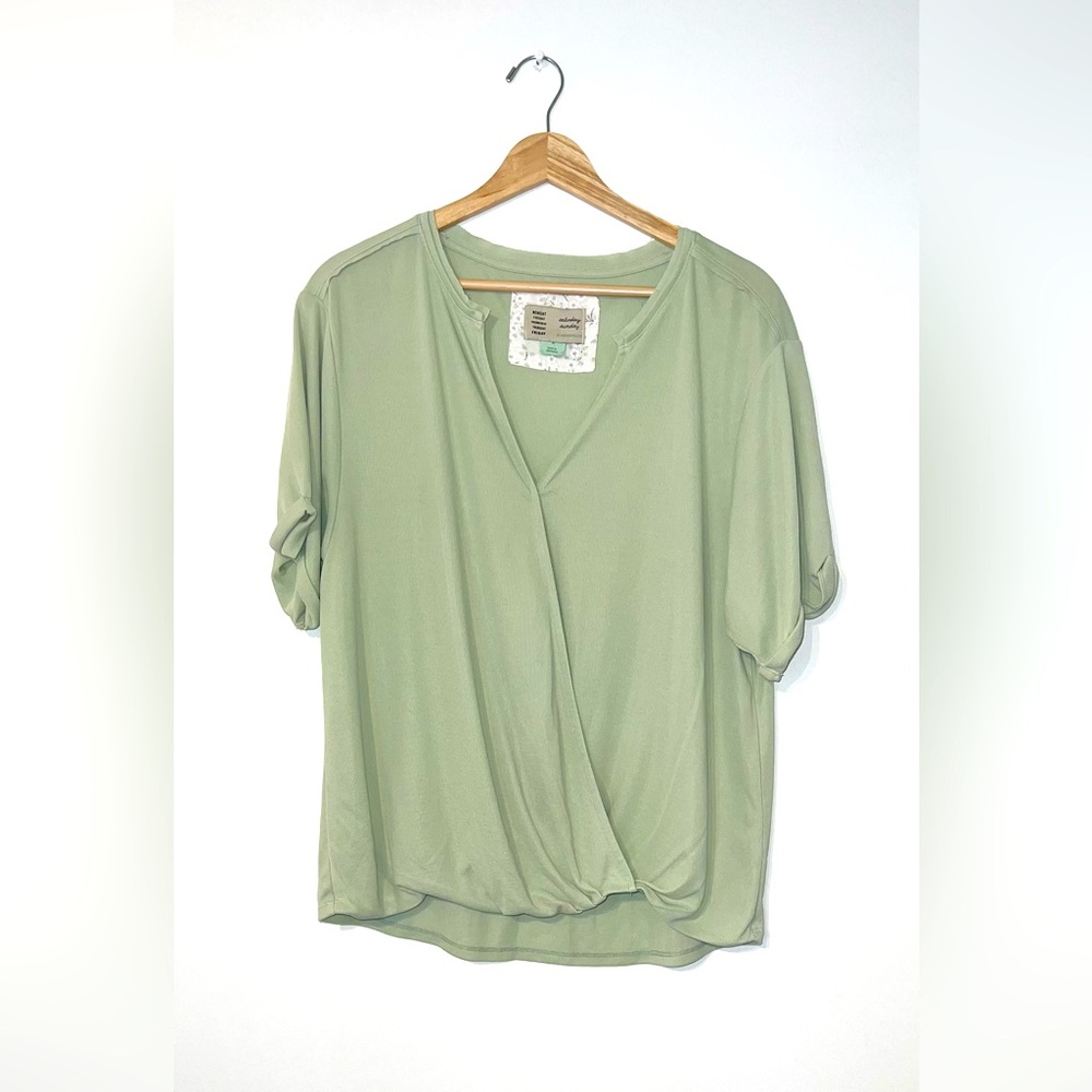 Saturday Sunday by Anthropologie faux wrap top